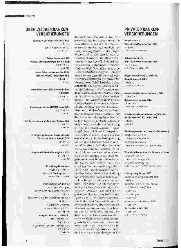Vorschauseite 3: KENNZAHLEN DER GESUNDHEITSVERSORGUNG