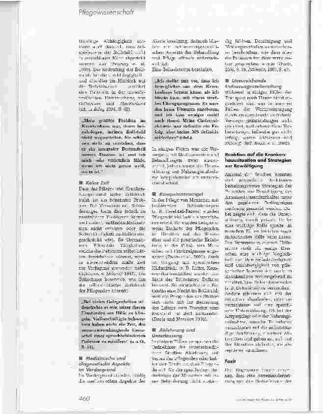Vorschauseite 3: Pflegeerfahrungen körperbehinderter Patienten im Krankenhaus