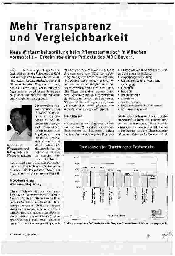Vorschauseite 1: Mehr Transparenz und VergleichbarkeitNeue Wirksamkeitsprüfung beim Pflegestammtisch in München vorgestellt