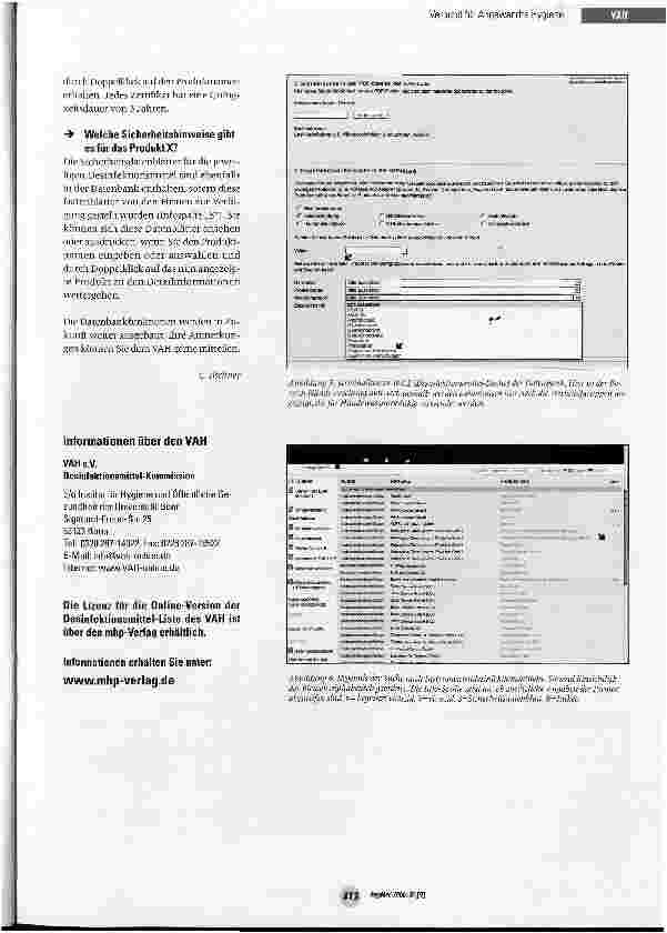 Vorschauseite 4: Hinweise zur Nutzung der VAH-Liste im Internet- Zielsetzung und Verwendungsmöglichkeiten -