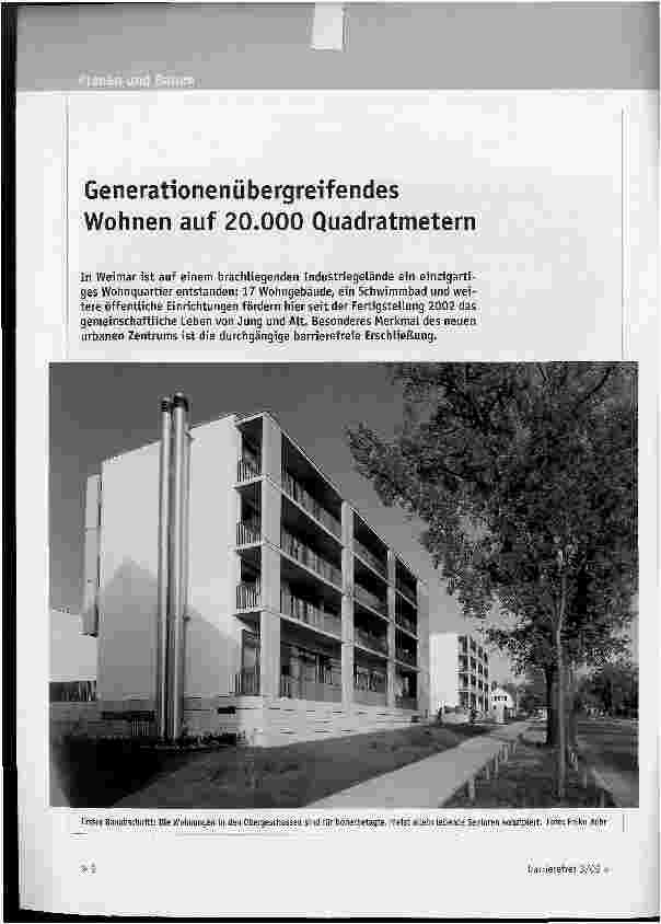 Vorschauseite 1: Generationen übergreifendes Wohnen auf 20.000 Quadratmetern
