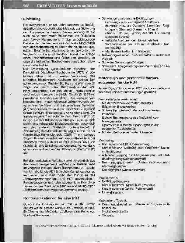 Vorschauseite 2: Atemwegsmanagement bei Dilatationstracheotomie
