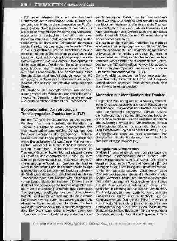 Vorschauseite 6: Atemwegsmanagement bei Dilatationstracheotomie