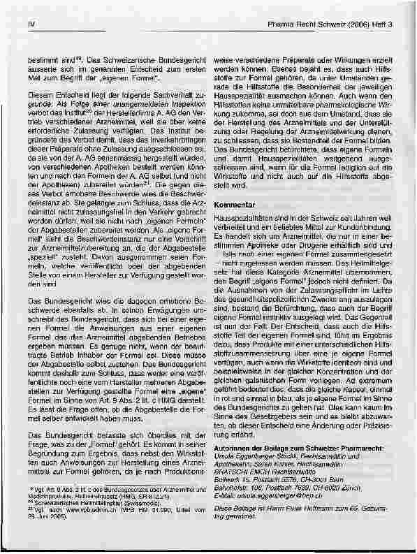 Vorschauseite 4: Neue Verordnung über die vereinfachte Zulassung von Komplementärund Phytoarzneimitteln