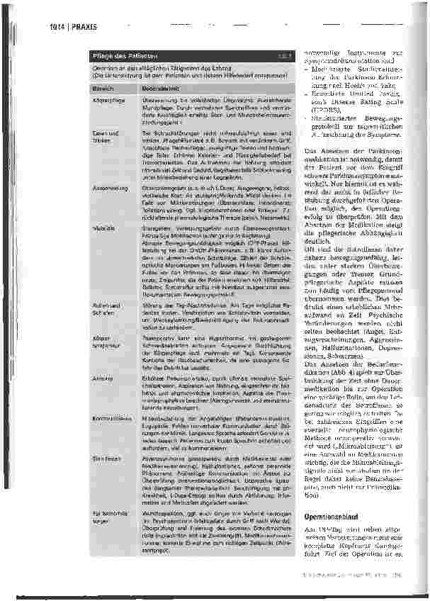 Vorschauseite 4: Tiefenhirnstimulation - Perioperative Betreuung von Parkinson-Patienten