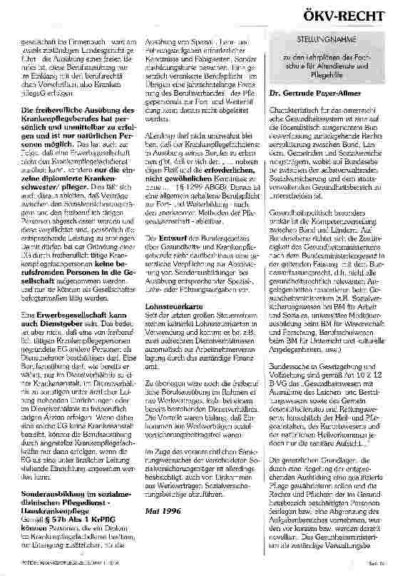 Vorschauseite 2: Der Pflegeberuf und seine rechtlichen Aspekte / Fortsetzung der Serie