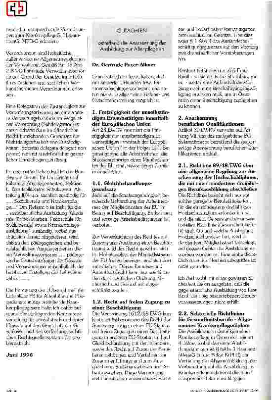 Vorschauseite 3: Der Pflegeberuf und seine rechtlichen Aspekte / Fortsetzung der Serie