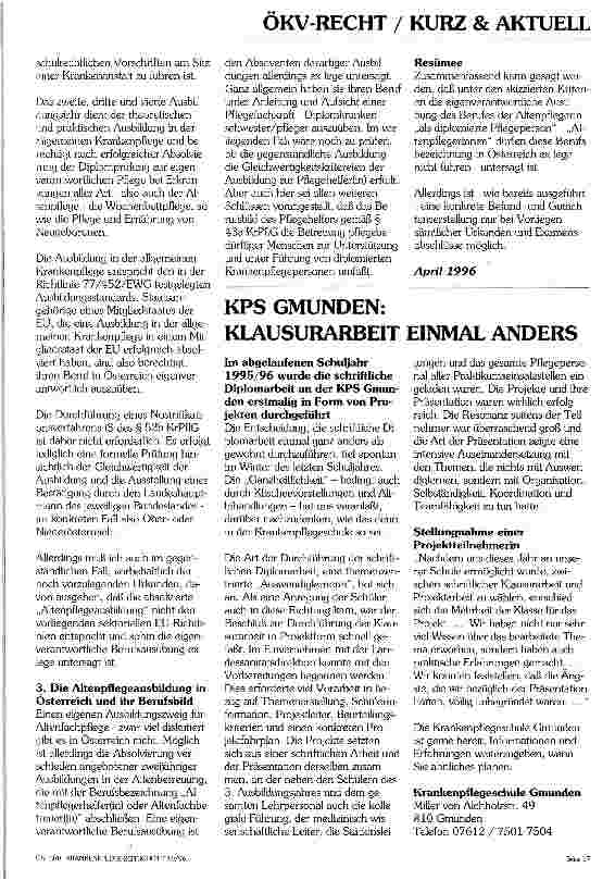 Vorschauseite 4: Der Pflegeberuf und seine rechtlichen Aspekte / Fortsetzung der Serie