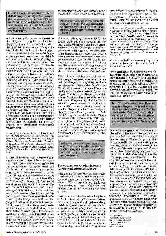 Vorschauseite 3: Stand und Perspektiven der Pflegestudiengänge in Deutschland