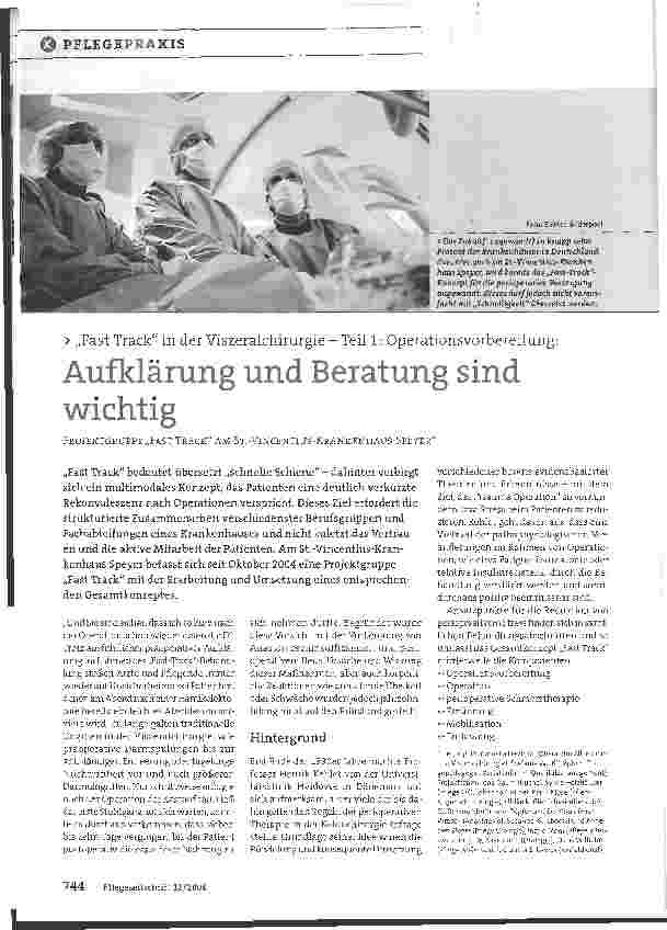 Vorschauseite 1: Aufklärung und Beratung sind wichtig