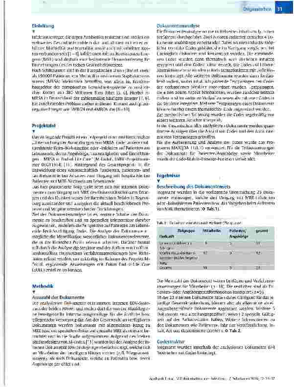Vorschauseite 2: MRE-Kolonisation oder -Infektion in der Versorgung von Menschen am Lebensende (End-of-Life Care): Handlungsanweisungen und Informationsmaterialien in zwei deutschen Krankenhäusern…