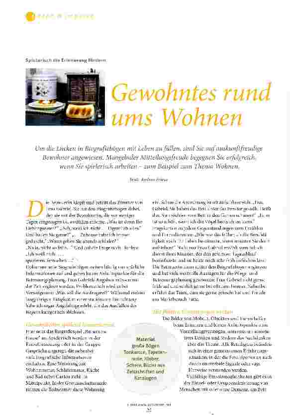 Vorschauseite 1: Gewohntes rund ums Wohnen