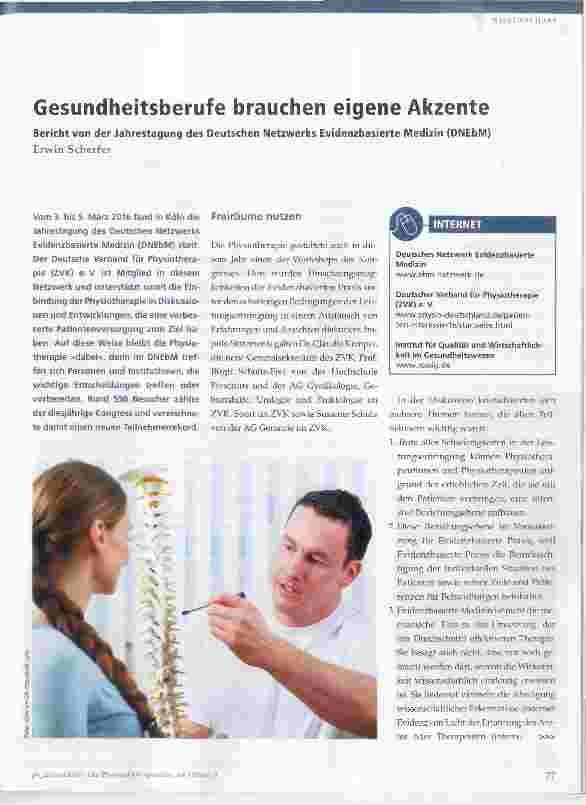 Vorschauseite 1: Gesundheitsberufe brauchen eigene Akzente