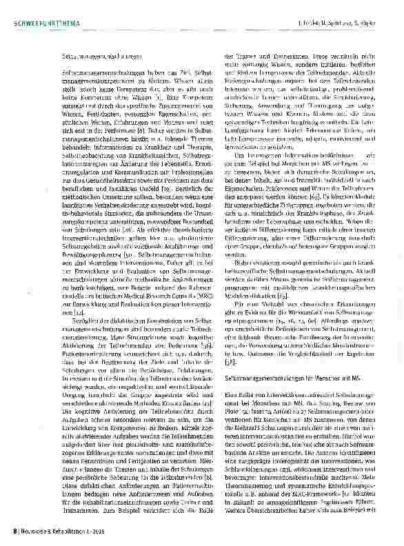 Vorschauseite 4: Schulungsprogramme zur Förderung von Selbstmanagementfähigkeiten bei Multiple-Sklerose-Betroffenen