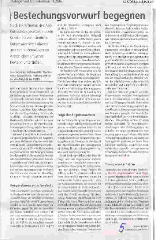 Vorschauseite 1: Bestechungsvorwurf begegnen