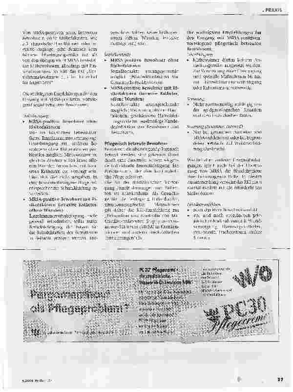 Vorschauseite 2: MRSA in AltenpflegeheimenVerhältnismäßigkeit wahren