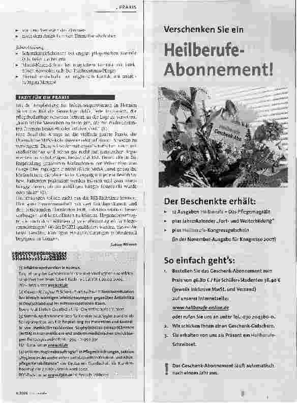 Vorschauseite 4: MRSA in AltenpflegeheimenVerhältnismäßigkeit wahren