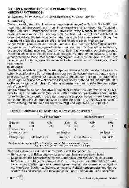 Vorschauseite 1: Interventionsstudie zur Verminderung des Herzinfarktrisikos