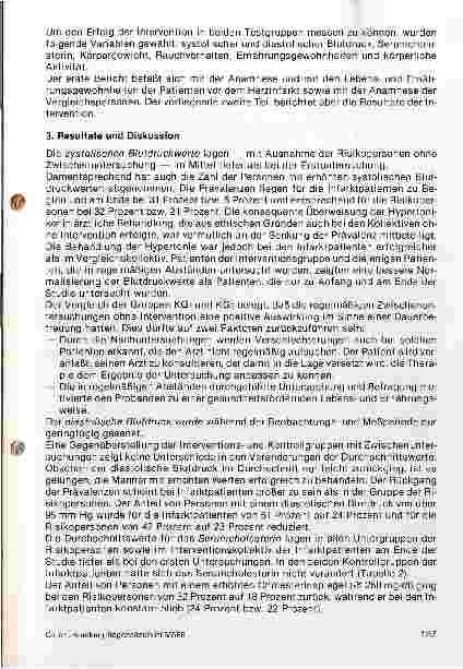 Vorschauseite 2: Interventionsstudie zur Verminderung des Herzinfarktrisikos