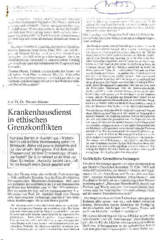 Vorschauseite 1: Krankenhausdienst in ethischen Grenzkonflikten