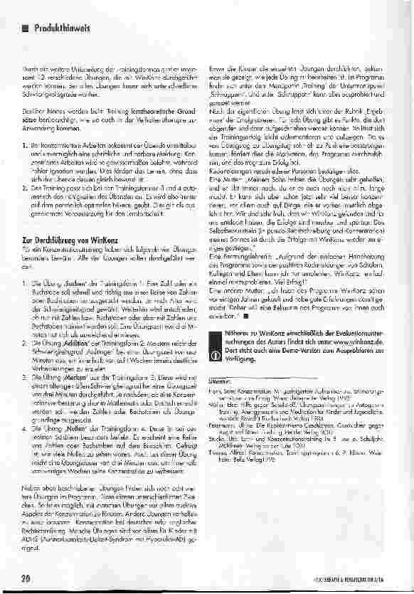 Vorschauseite 2: WinKonz - ein computergestütztes Konzentrationstraining für Schüler