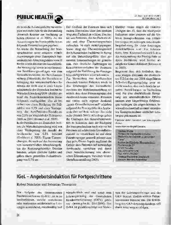 Vorschauseite 2: Einfluss der Praxisgebühr auf das Inanspruchnahmeverhalten der Patienten - Überblick zu Ergebnissen verschiedener Inanspruchnahmeuntersuchungen
