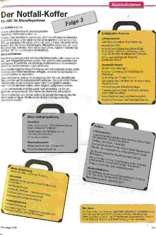 Vorschauseite 2: Der Notfall-Koffer Ein ABC für AltenpflegerInnen