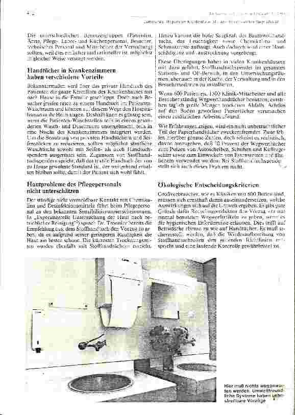 Vorschauseite 2: Hygiene im Krankenhaus; mit dem Händewaschen fängt alles an