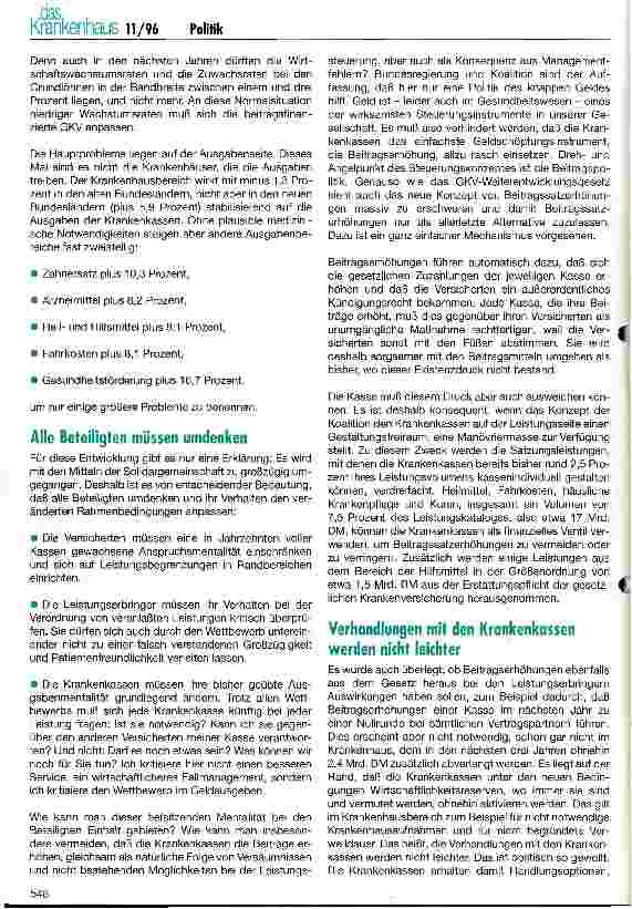 Vorschauseite 2: Wohin steuert die Gesundheitspolitik? Vorstellungen des BMG zur Weiterentwicklung des Krankenhauswesens und zur politischen Umsetzung