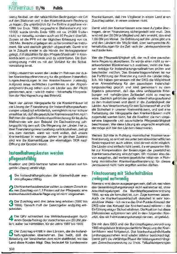 Vorschauseite 4: Wohin steuert die Gesundheitspolitik? Vorstellungen des BMG zur Weiterentwicklung des Krankenhauswesens und zur politischen Umsetzung