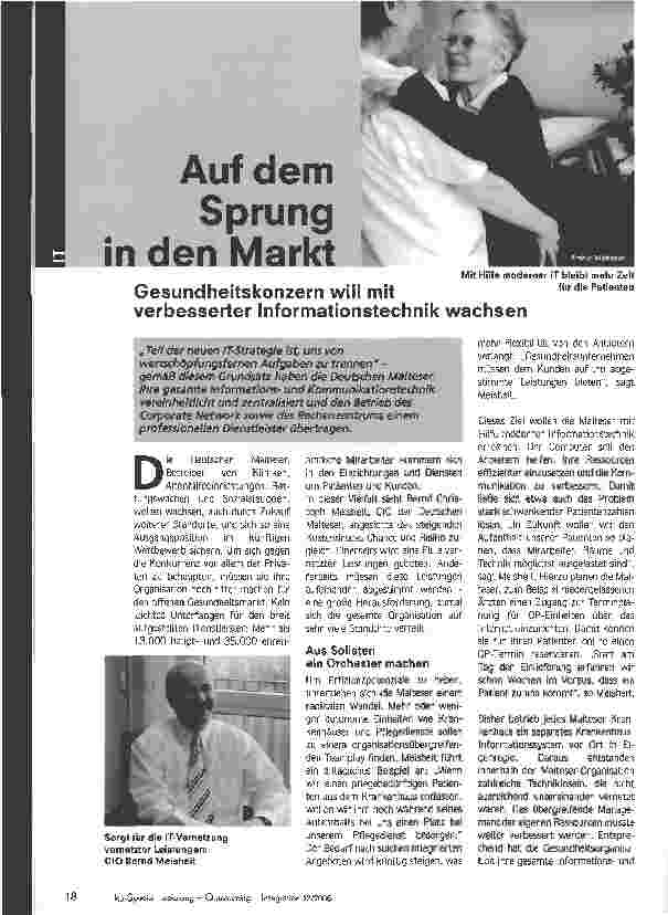 Vorschauseite 1: Auf dem Sprung in den Markt