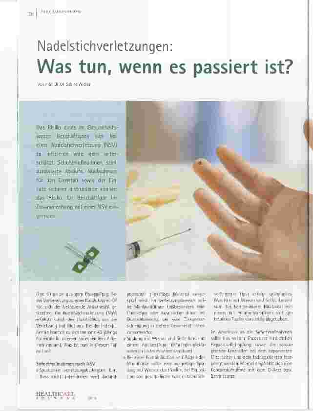 Vorschauseite 1: Nadelstichverletzungen: Was tun, wenn es passiert ist?