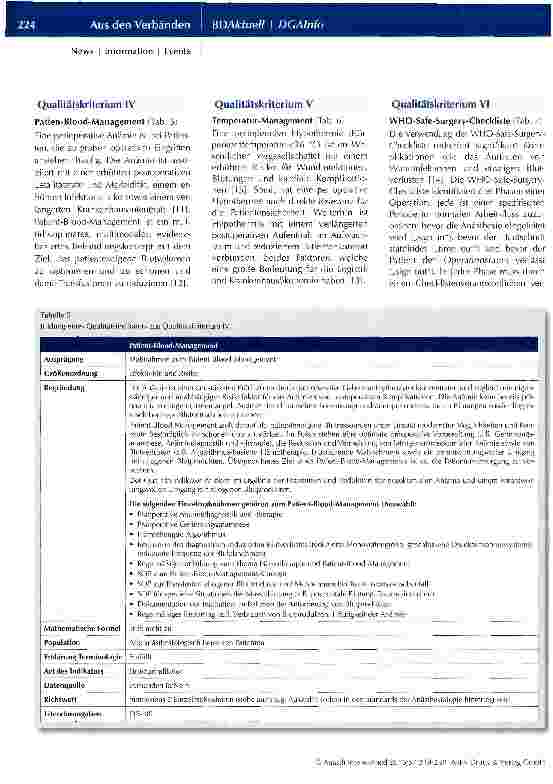 Vorschauseite 6: Qualitätsindikatoren Anästhesiologie 2015