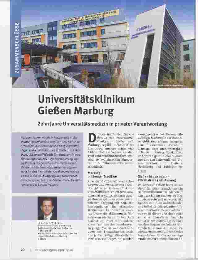 Vorschauseite 1: Universitätsklinikum Gießen Marburg