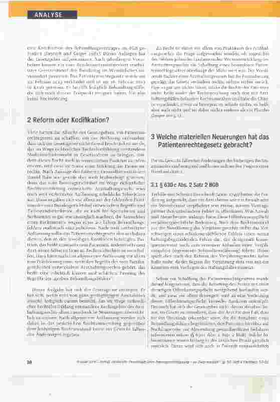 Vorschauseite 2: Dreieinhalb Jahre Patientenrechtegesetz ein Zwischenfazit
