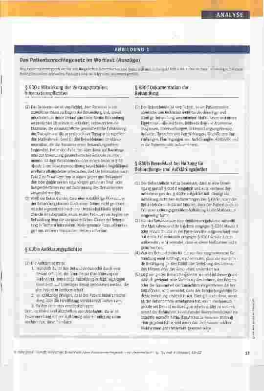 Vorschauseite 3: Dreieinhalb Jahre Patientenrechtegesetz ein Zwischenfazit