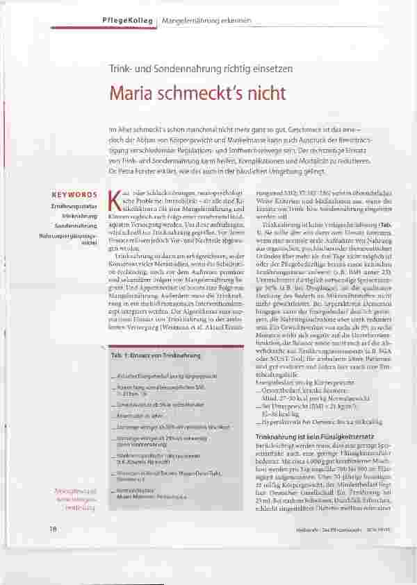 Vorschauseite 1: Maria schmeckt es nicht