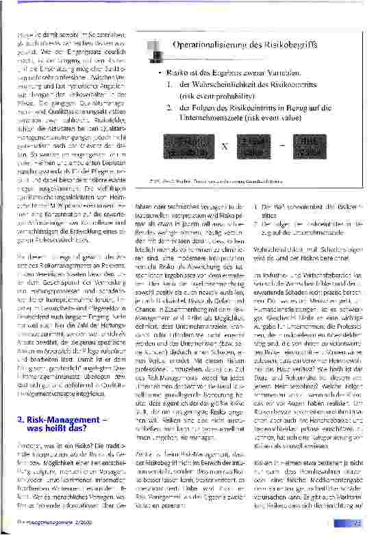 Vorschauseite 2: Risk-Management in der Altenpflege -Entlastung für die Betreuer?