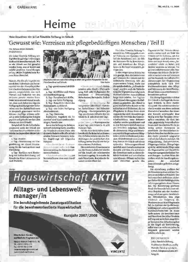 Vorschauseite 1: Gewusst wie: Verreisen mit pflegebedürftigen Menschen / Teil 2