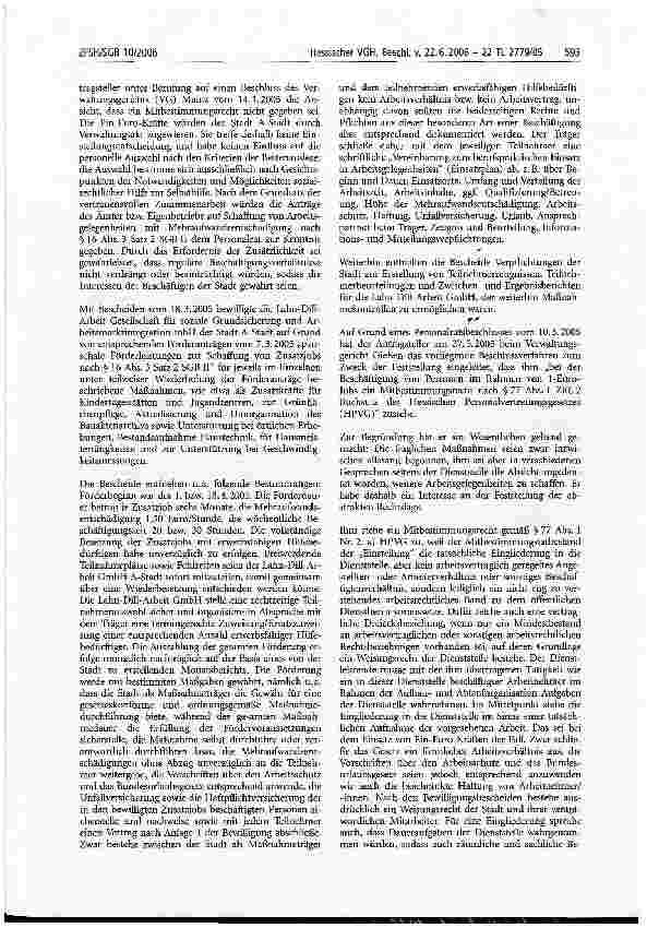 Vorschauseite 2: Ein-Euro-Kräfte; Eingliederung; Einstellung; Mitbestimmung; Zuweisung