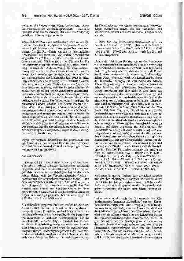 Vorschauseite 5: Ein-Euro-Kräfte; Eingliederung; Einstellung; Mitbestimmung; Zuweisung