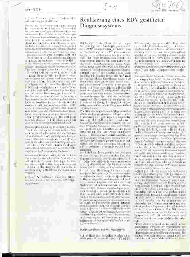 Vorschauseite 1: Realisierung eines EDV-gestützten Diagnosesystems