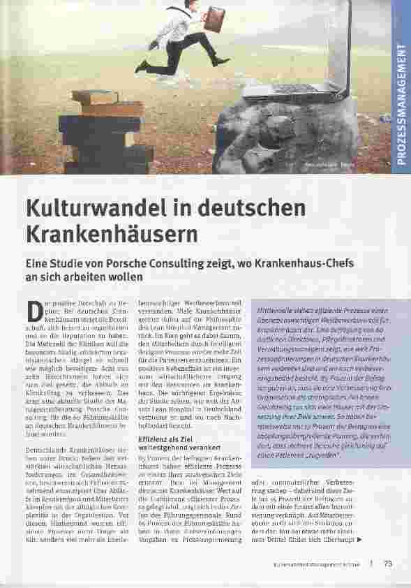 Vorschauseite 1: Kulturwandel in deutschen Krankenhäusern