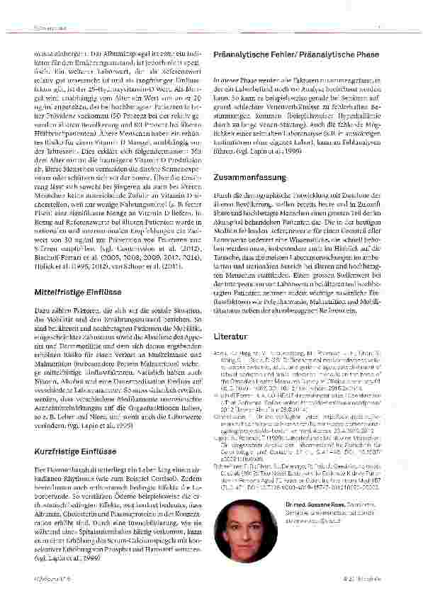 Vorschauseite 3: Mangelnde Labor-Referenzwerte bei Senioren - eine Herausforderung im klinischen Alltag