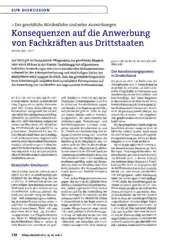 Vorschauseite 1: Konsequenzen auf die Anwerbung von Fachkräften aus Drittstaaten