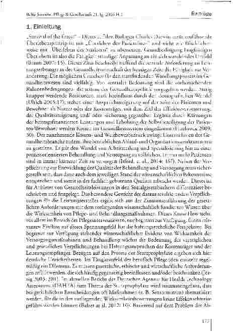 Vorschauseite 2: Interdependenzanalyse der Behandlungsleistung „Sturzprophylaxe in der Pflege unter Berücksichtigung patientenbezogener, pflegefachlicher und ökonomischer Kriterien