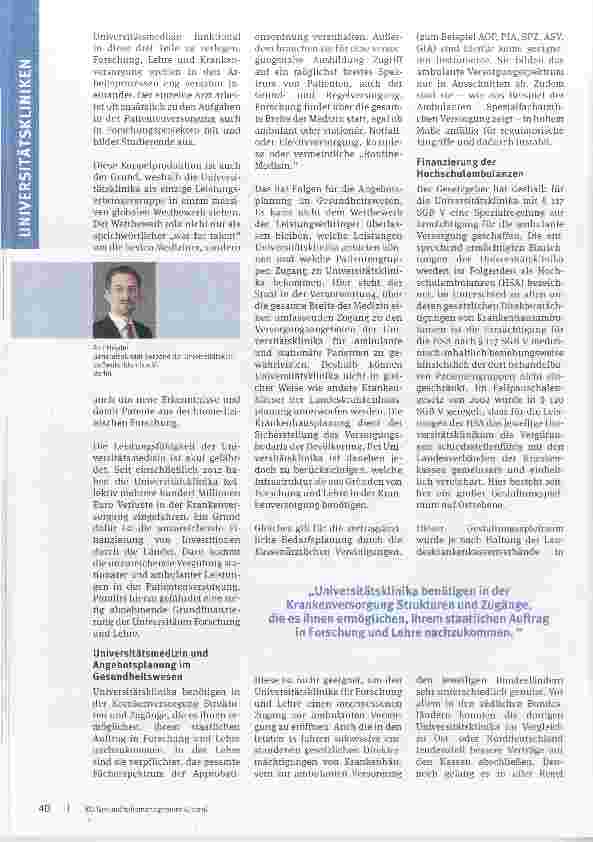 Vorschauseite 2: Leistungsfähigkeit der Universitätsmedizin gefährdet