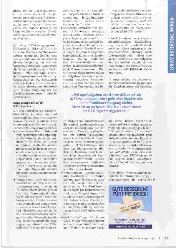 Vorschauseite 3: Leistungsfähigkeit der Universitätsmedizin gefährdet