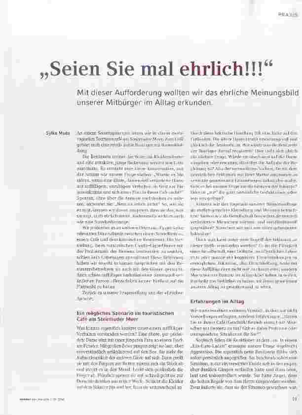 Vorschauseite 1: Seien Sie mal ehrlich