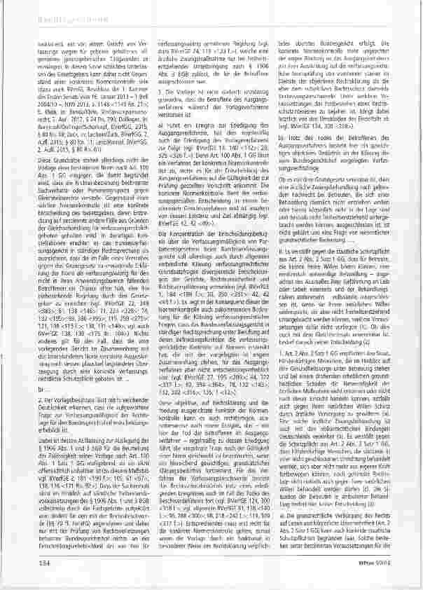 Vorschauseite 3: Zur Zwangsbehandlung § 1906 BGB Schlagworte: Ambulante Zwangsbehandlung